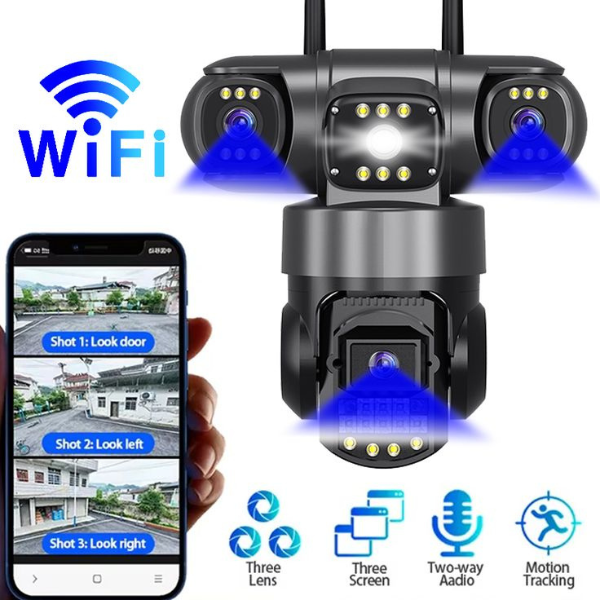 Cámara PULPO GRIS WiFi PTZ Triple Lente